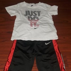 Red black and white Nike outfit